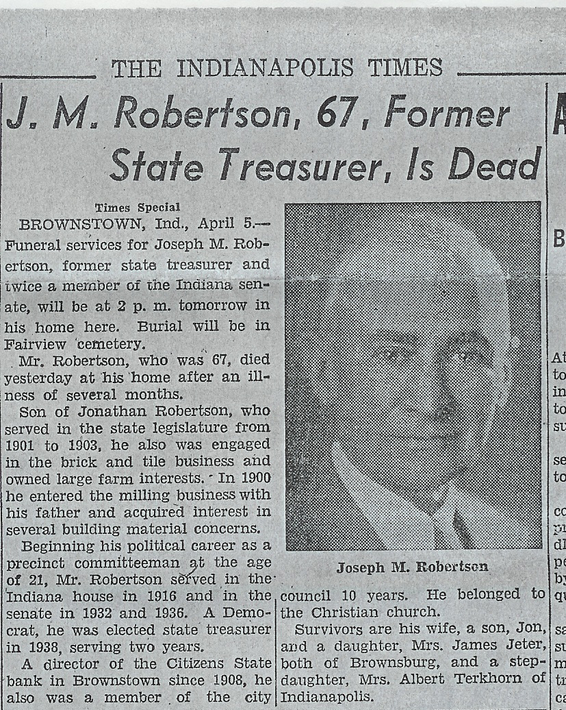 Joseph "Joe" Robertson obit