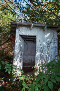 2 hole outhouse at the plant