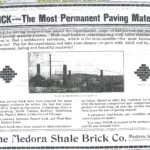 January 1917 add for Medora Brick Plant's street pavers.